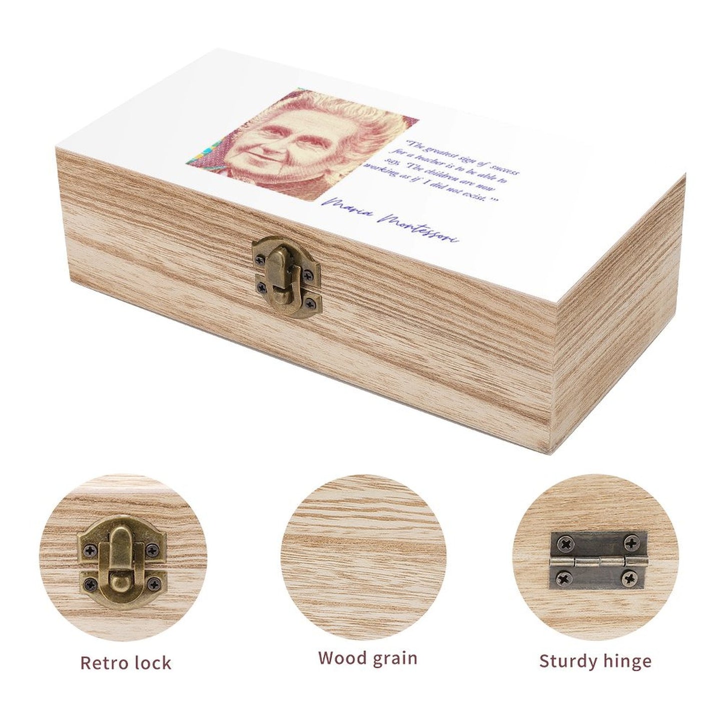 Montessori Wooden storage box with Lid - “The greatest sign of success for a teacher is to be able to say, ‘The children are now working as if I did not exist.”