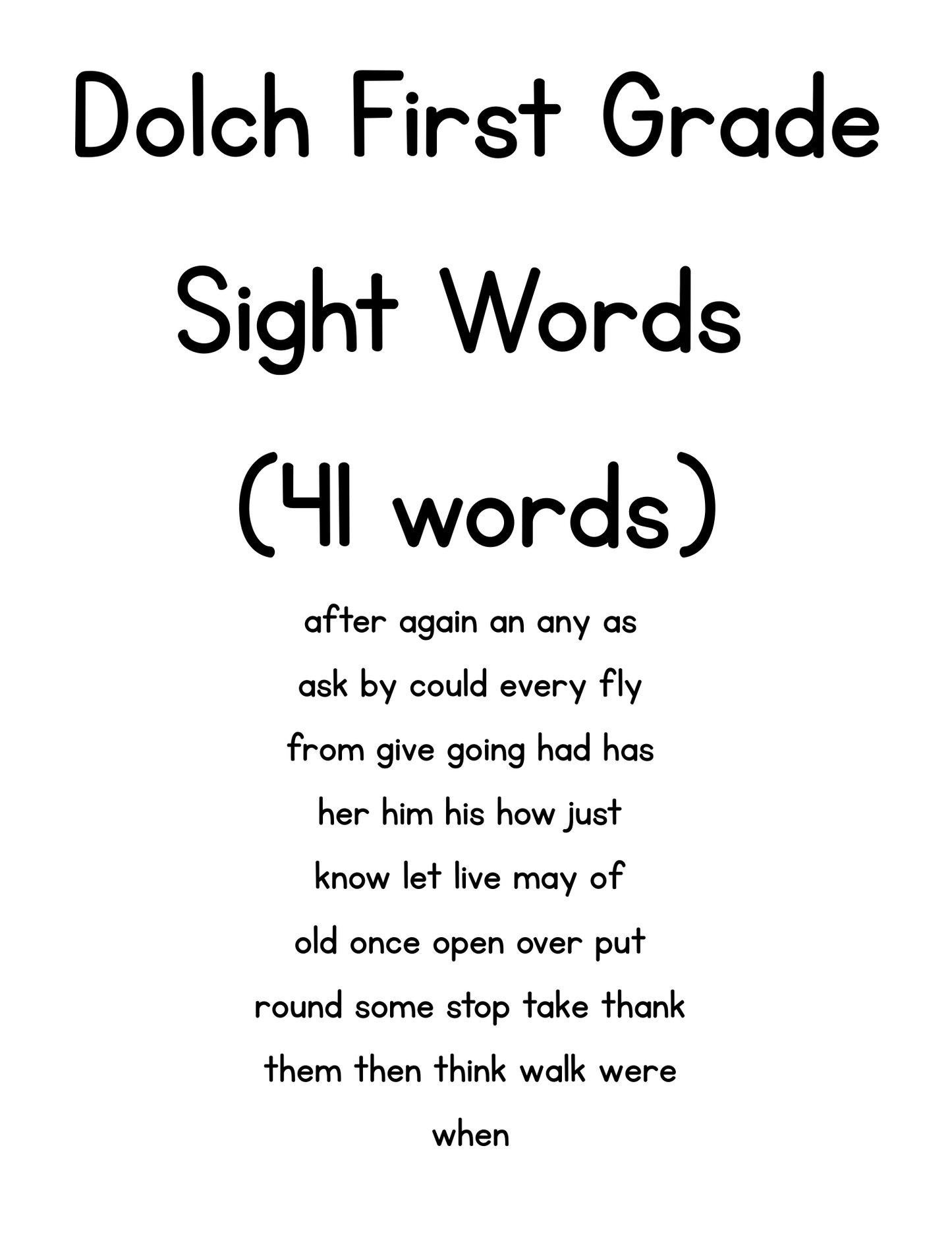Dolch Sight Words – Complete Set (Pre-K to Grade 3) – Digital Download
