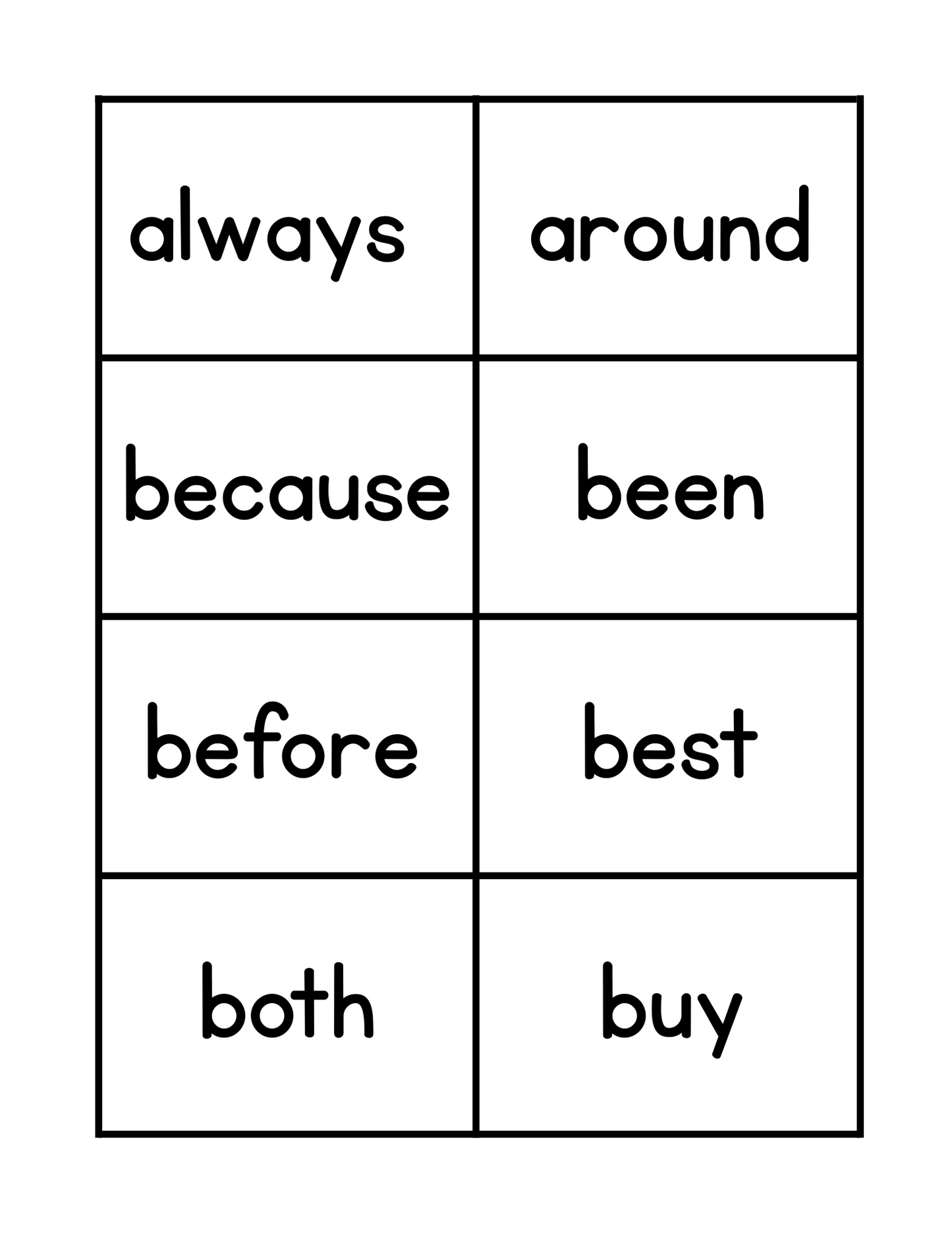 Dolch Sight Words – Complete Set (Pre-K to Grade 3) – Digital Download